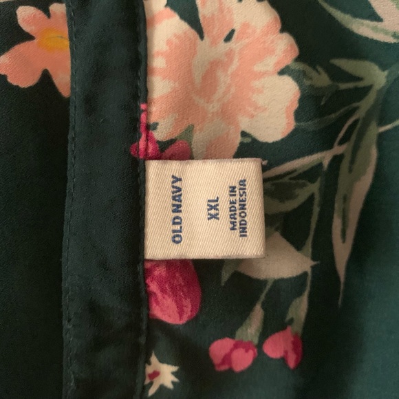 Green and floral long sleeve blouse/top- size xxl - Picture 7 of 10